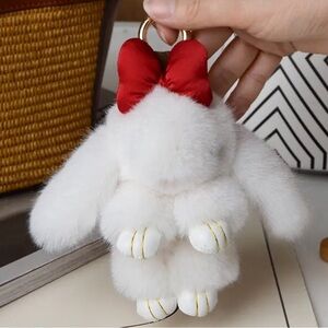 White bunny Keychain NWT